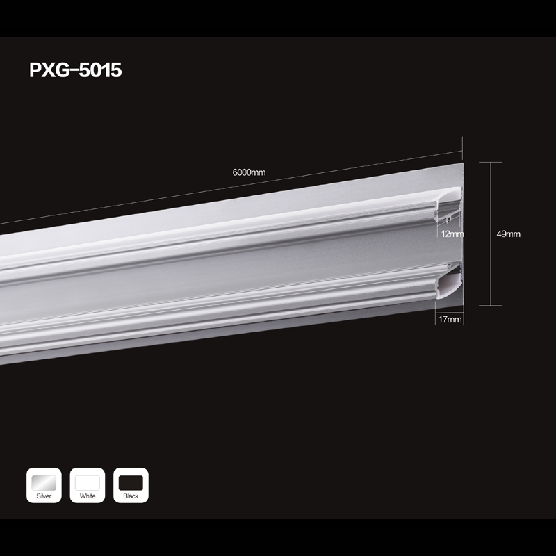 To sider belysning firkantet PC poleret diffuserdæksel til LED lineær lys aluminiumsprofil