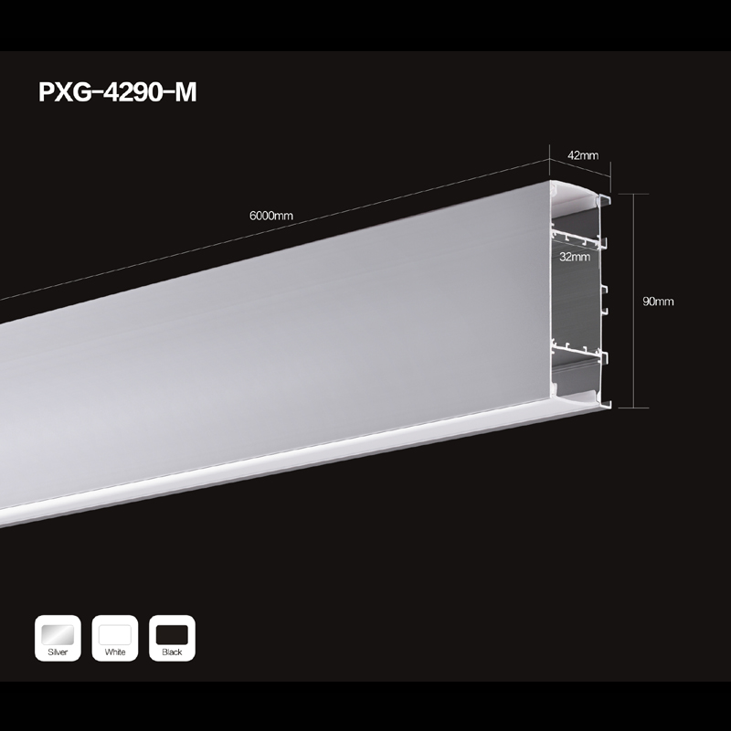 Hængt / hængt LED lineært hus med god aluminiumsprofil og pc-dæksel