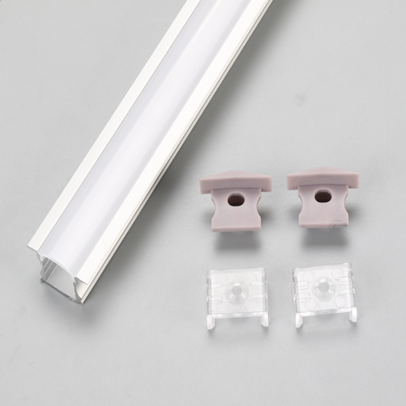 Forsænket LED-lineært lyshus med anodiseret aluminiumsprofil og mælkeagtigt PC-dæksel