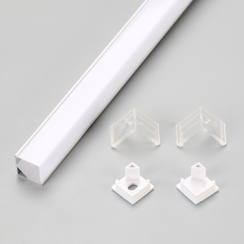 Sølv 90 graders LED-strip aluminiumskanalprofil